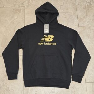New Balance Men's Black and Gold Hoodie